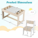 Multifunctional Kids Table and 2 Chairs Set with Chalkboard by LJGDeals