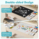 Multifunctional Kids Table and 2 Chairs Set with Chalkboard by LJGDeals