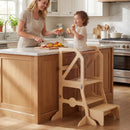 Multifunctional Kids Kitchen Step Stool with Removable Safety Bar and Fixing Buckles by LJGDeals