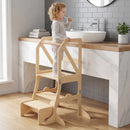 Multifunctional Kids Kitchen Step Stool with Removable Safety Bar and Fixing Buckles by LJGDeals