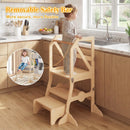 Multifunctional Kids Kitchen Step Stool with Removable Safety Bar and Fixing Buckles by LJGDeals