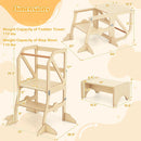 Multifunctional Kids Kitchen Step Stool with Removable Safety Bar and Fixing Buckles by LJGDeals