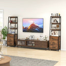 Multifunctional Tall Bookcase with Open Shelves and Storage Drawers by LJGDeals