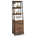 Multifunctional Tall Bookcase with Open Shelves and Storage Drawers by LJGDeals