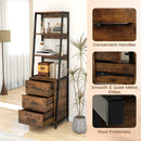 Multifunctional Tall Bookcase with Open Shelves and Storage Drawers by LJGDeals