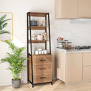 Multifunctional Tall Bookcase with Open Shelves and Storage Drawers by LJGDeals