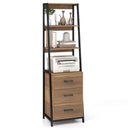 Multifunctional Tall Bookcase with Open Shelves and Storage Drawers by LJGDeals