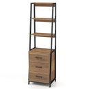 Multifunctional Tall Bookcase with Open Shelves and Storage Drawers by LJGDeals