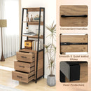 Multifunctional Tall Bookcase with Open Shelves and Storage Drawers by LJGDeals