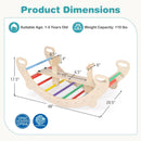 4-in-1 Multifunctional Wooden Climbing Toys with Rocker and Crawling Tunnel-Multicolor by LJGDeals
