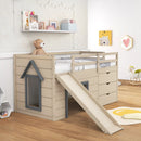 3-In-1 Twin Loft Bed with Slide Ladder Drawers for Kids Teens-Beige by LJGDeals