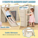 3-In-1 Twin Loft Bed with Slide Ladder Drawers for Kids Teens-Beige by DirectDeals