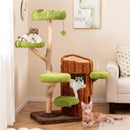Multi-level Cat Tree with Double Decker Cat House and Sisal Panel-Brown by LJGDeals