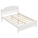 Solid Wood Platform Bed Frame with Headboard in White by LJGDeals