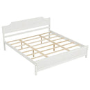 Solid Wood Platform Bed Frame with Headboard in White by LJGDeals