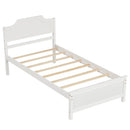 Solid Wood Platform Bed Frame with Headboard in White by LJGDeals