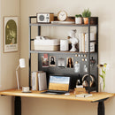 Multipurpose 2-Tier Desktop Bookshelf with Pegboard for up to 32 Inch Computer Monitor-Rustic Brown by LJGDeals