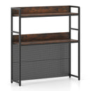 Multipurpose 2-Tier Desktop Bookshelf with Pegboard for up to 32 Inch Computer Monitor-Rustic Brown by LJGDeals