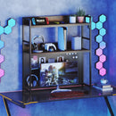 Multipurpose 2-Tier Desktop Bookshelf with Pegboard for up to 32 Inch Computer Monitor-Rustic Brown by LJGDeals