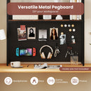 Multipurpose 2-Tier Desktop Bookshelf with Pegboard for up to 32 Inch Computer Monitor-Rustic Brown by LJGDeals
