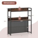 Multipurpose 2-Tier Desktop Bookshelf with Pegboard for up to 32 Inch Computer Monitor-Rustic Brown by LJGDeals