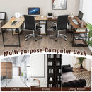 L Shaped Computer Desk with 4 Storage Shelves and Cable Holes