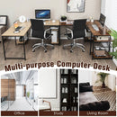 L Shaped Computer Desk with 4 Storage Shelves and Cable Holes by LJGDeals