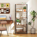 5-Tier Industrial Bookshelf Display Storage Rack with Metal Frame by LJGDeals
