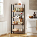 Multipurpose Open Bookcase Industrial Rack Wide Standing Storage Shelf-Brown