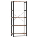 5-Tier Industrial Bookshelf Display Storage Rack with Metal Frame by LJGDeals