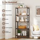 Multipurpose Open Bookcase Industrial Rack Wide Standing Storage Shelf-Brown