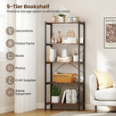 5-Tier Industrial Bookshelf Display Storage Rack with Metal Frame by LJGDeals