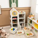 Multipurpose Toy Chest and Bookshelf with Mobile Trolley for Bedroom-Gray by LJGDeals