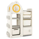 Multipurpose Toy Chest and Bookshelf with Mobile Trolley for Bedroom-Gray by LJGDeals