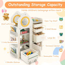Multipurpose Toy Chest and Bookshelf with Mobile Trolley for Bedroom-Gray by LJGDeals