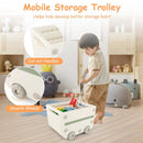 Multipurpose Toy Chest and Bookshelf with Mobile Trolley for Bedroom-Gray by LJGDeals