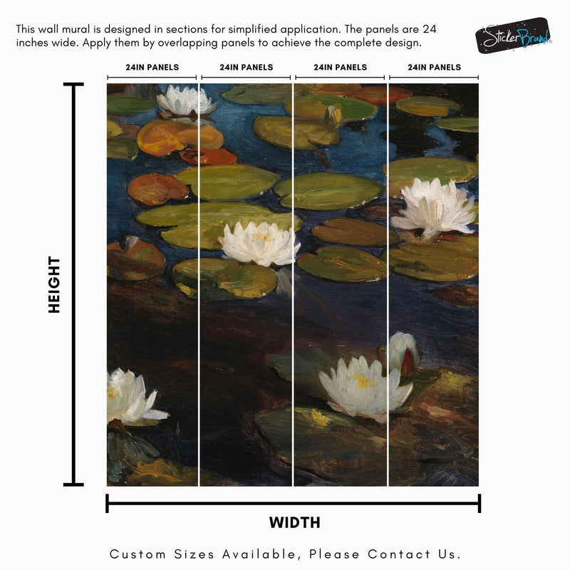 Albert Edelfelt Water Lilies Painting Wallpaper Mural.