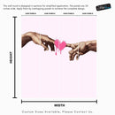 Pink Wallpaper Mural. Creation of Adam Wall Mural. Michelangelo Sistine Chapel.