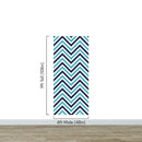 Seaside Chic Decor. Navy Blue and Teal Chevron Pattern Wallpaper.