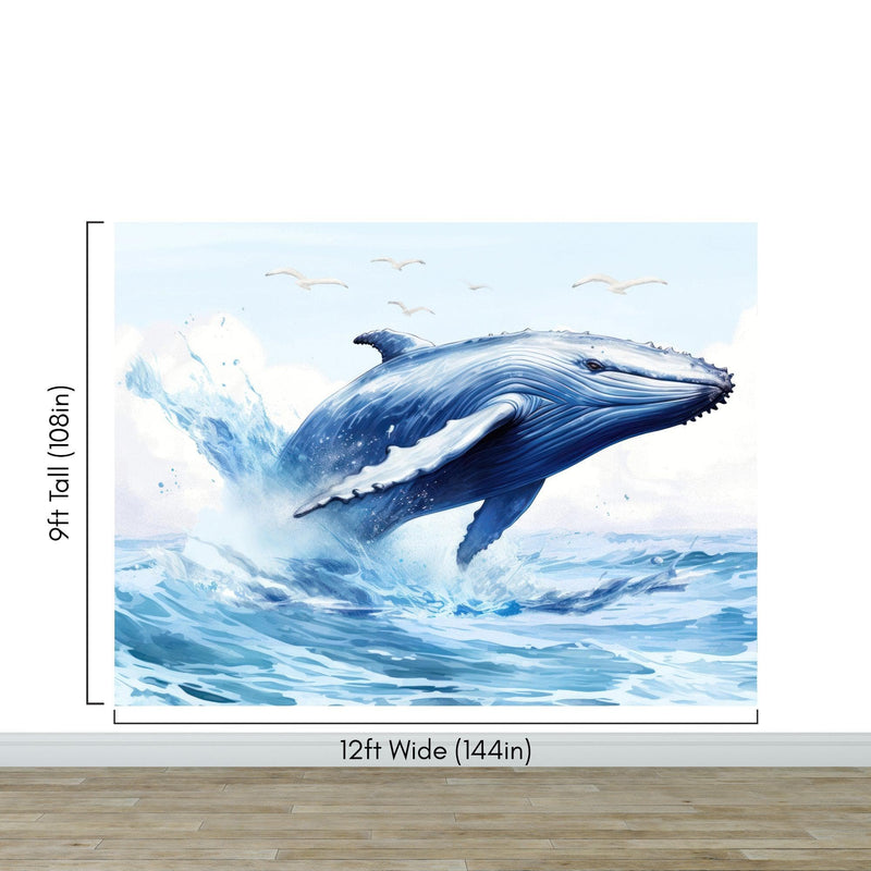 Humpback Whale Wallpaper. Marine Life Wall Art.