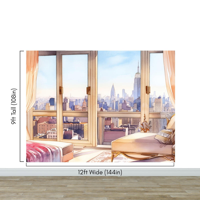 New York City Penthouse View Wallpaper Mural.