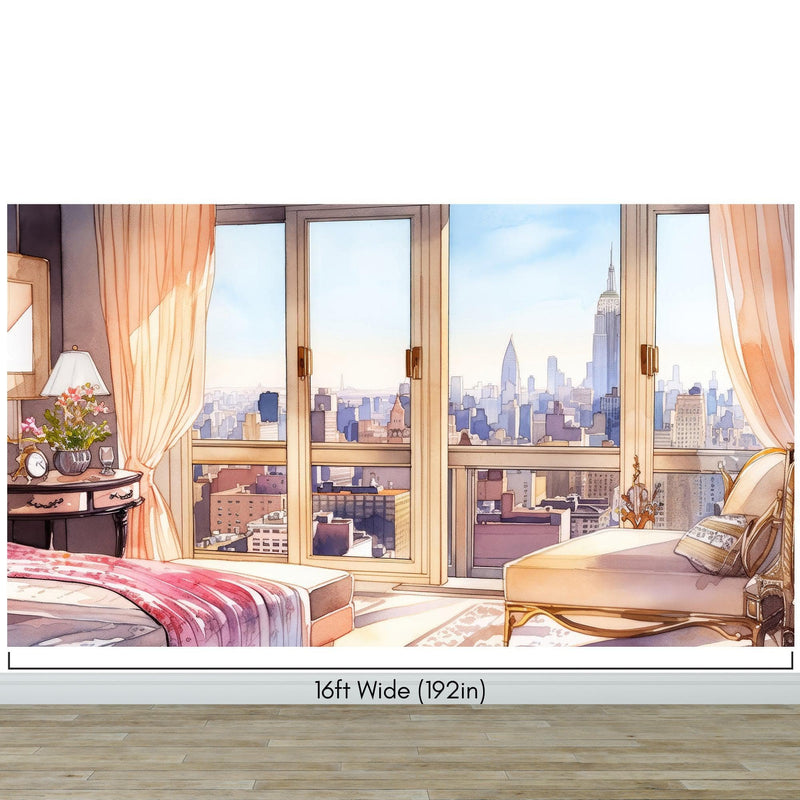 New York City Penthouse View Wallpaper Mural.