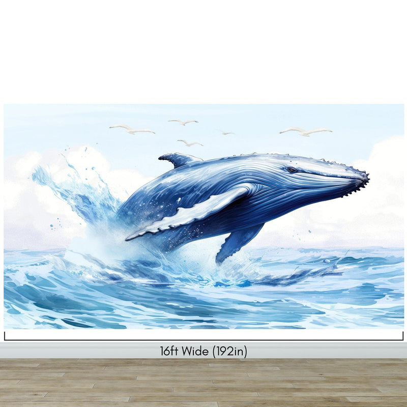 Humpback Whale Wallpaper. Marine Life Wall Art.