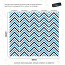 Seaside Chic Decor. Navy Blue and Teal Chevron Pattern Wallpaper.