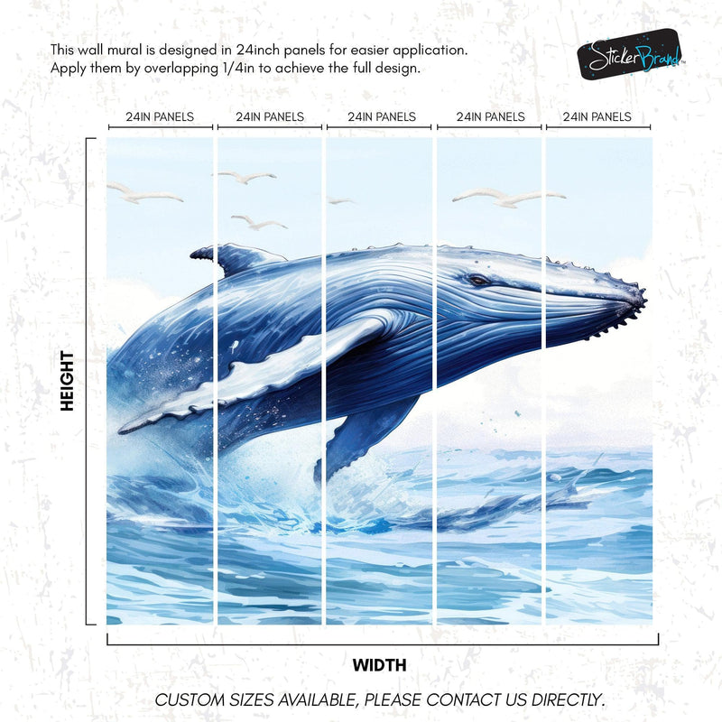 Humpback Whale Wallpaper. Marine Life Wall Art.