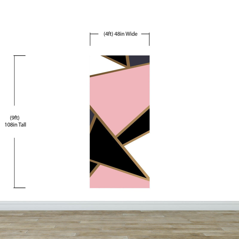 Modern Decor Gold, Black and Pink Mosaic Peel and Stick Wallpaper | Removable Wall Mural