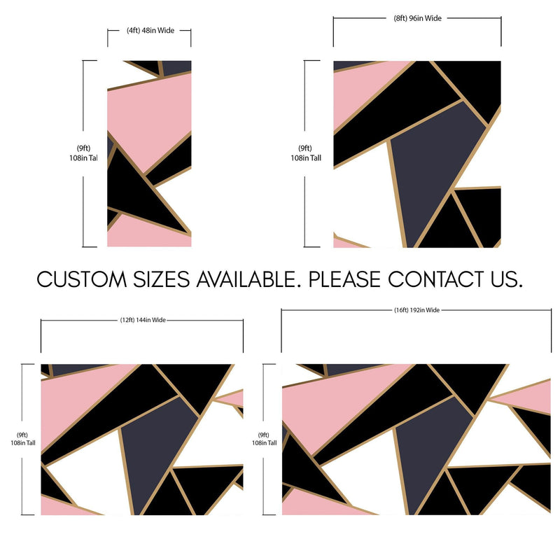 Modern Decor Gold, Black and Pink Mosaic Peel and Stick Wallpaper | Removable Wall Mural