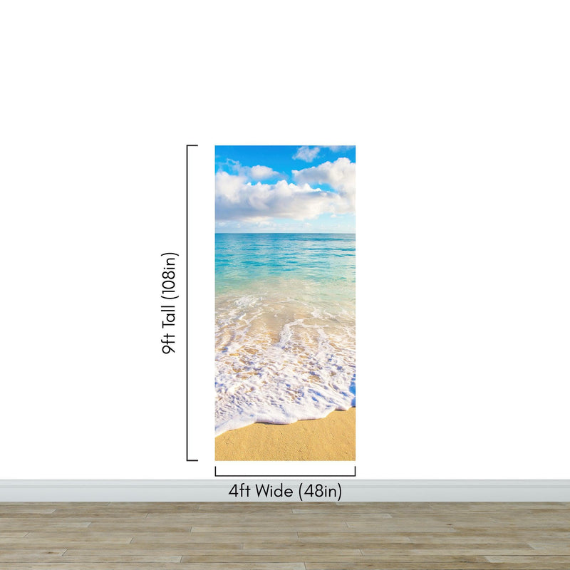 Ocean Beach Shore Wallpaper Mural. Tropical Theme Wall Decor.