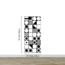Black and White Geometric Shapes Wallpaper Mural Wall Art.