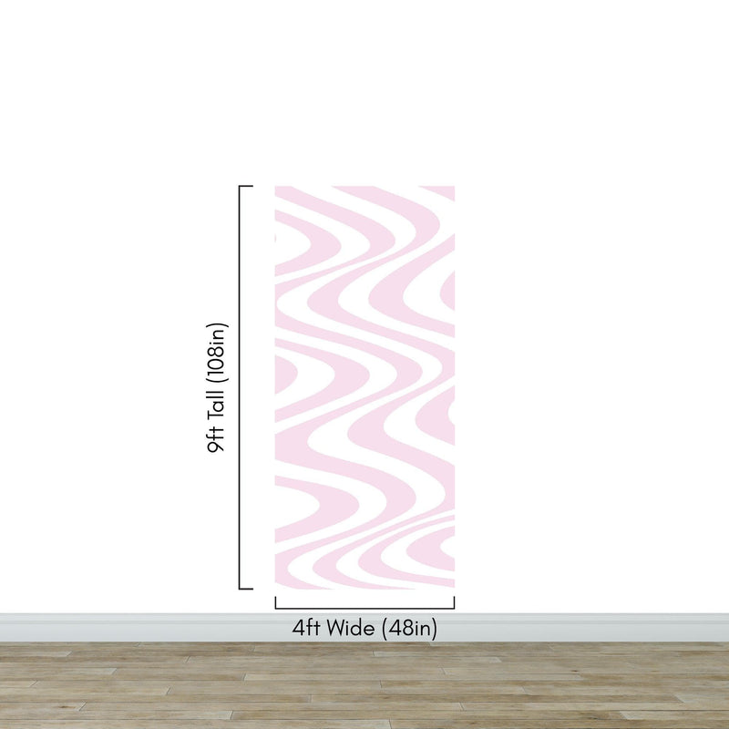 Pink Swirly Lines Abstract Wallpaper Mural.